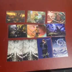 MTG Final Fantasy Art Series Card Collection NM Signed X7 Cards MTG X10 In Total - Image 1