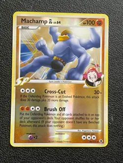 POKEMON MACHAMP GL LV.64 #46/111 RARE REVERSE HOLOFOIL RISING RIVALS VLP CARD - Image 1