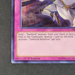 Yugioh TCG - Darklord Rebellion - DESO-EN036 - 1st Ed - NM - Secret Rare - 2016 - Image 3