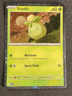 DOUBLE SWIRL Smoliv SVP 023 Black Star Promo Cosmos Holo Pokemon Card - Image 2