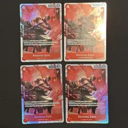 Roronoa Zoro ST21-015 SR EX Gears ST21 One Piece Card Playset x 4 Cards - Image 1