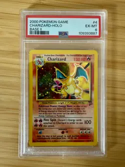 Charizard 004/130 Base Set 2 Holo PSA 6 Graded Pokemon Card - Image 1