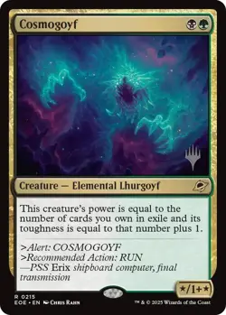 Cosmogoyf MTG [Edge of Eternities] Near Mint Promo Stamp - Image 1