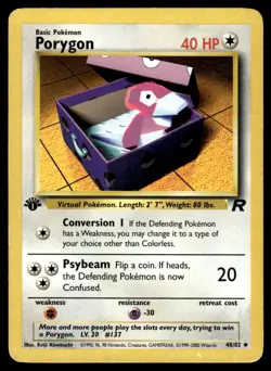 2000 Pokemon Classic - Team Rocket Porygon #48 Light Play - Image 1