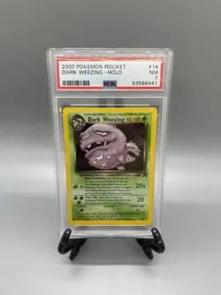 2000 Pokemon Team Rocket Dark Weezing Holo #14 PSA 7 - Image 1