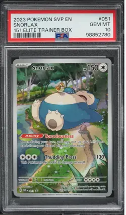 2023 Pokemon SV 151 Black Star Promo ETB Snorlax #51 PSA 10 GEM MINT - Image 1