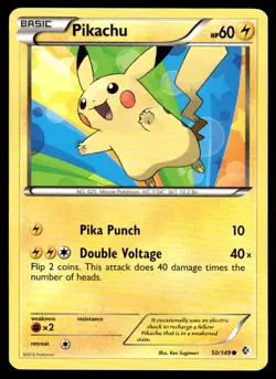 2012 Pokemon Black & White - Boundaries Crossed Pikachu #50 Light Play - Image 1
