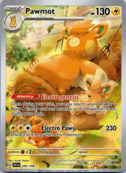Pawmot 209/198 SV01: Scarlet & Violet Base Set Holo Pokemon Illustration Rare NM - Image 1