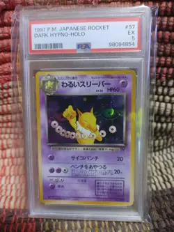 1997 Pokemon Japanese Team Rocket Dark Hypno Holo Rare #97 PSA 5 MINT - Image 1