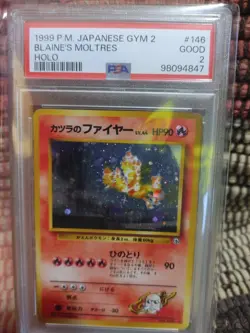 1999 Japanese Pokemon Gym 2 Blaines Moltres Psa 2 - Image 1