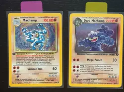 Vintage Pokemon TCG Lot- Holo 1st Edition Machamp w/ Swirl & Dark Machamp - Image 1