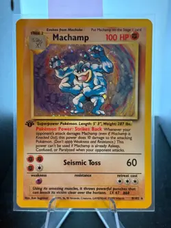 Vintage Pokemon TCG Lot- Holo 1st Edition Machamp w/ Swirl & Dark Machamp - Image 3