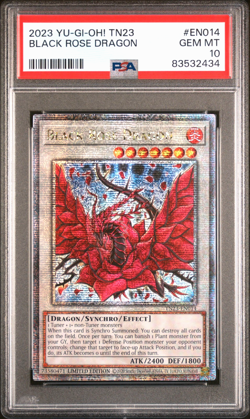 2023 YuGiOh PSA 10 Black Rose Dragon TN23 EN014 25th Quarter Century Secret Rare - Image 1