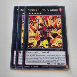 3x Number 61: Volcasaurus - JUSH - Rare - Yugioh Euro - Image 1