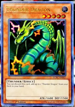Yugioh Thunder Dragon LCKC-EN067 Ultra Rare 1st Edition NM - Image 1