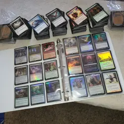 9 Pages of FOILS Cards Collection in Binder with an extra 1000 Bulk MTG Lot - Image 1