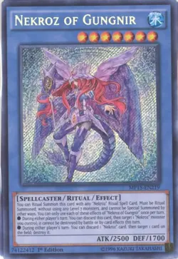 Yu-Gi-Oh Card - MP15-EN219 - NEKROZ OF GUNGNIR (secret rare holo) - NM/Mint - Image 1