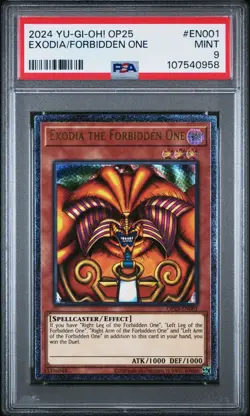 2024 Yu-Gi-Oh! Exodia the Forbidden One OP25-EN001 Ultimate Rare PSA 9 MINT - Image 1
