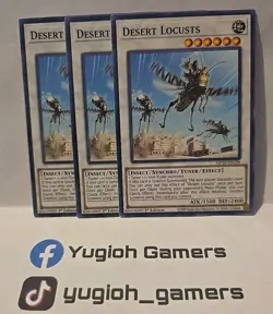 YUGIOH DESERT LOCUSTS X3 COMMON MP20 1 ST EDITION LIGHT PLAYED - Image 1