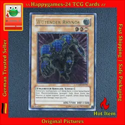 Wutender Rhynos Yu Gi Oh! Karte CDIP-DE031 Ultimate Rare Cyberdark Impact /W87 - Image 1