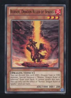 Burner Dragon Ruler of Sparks LTGY-EN097 Common Yugioh Trading Card - Image 1