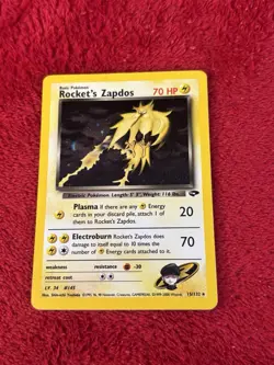 Rocket's Zapdos 15/132 Gym Challenge Holo Wotc Pokemon Card Played - Image 1