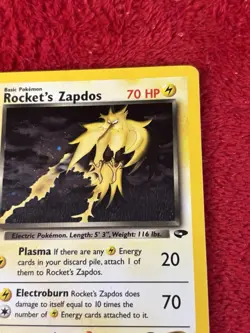 Rocket's Zapdos 15/132 Gym Challenge Holo Wotc Pokemon Card Played - Image 3