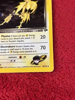 Rocket's Zapdos 15/132 Gym Challenge Holo Wotc Pokemon Card Played - Image 4