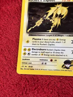 Rocket's Zapdos 15/132 Gym Challenge Holo Wotc Pokemon Card Played - Image 5