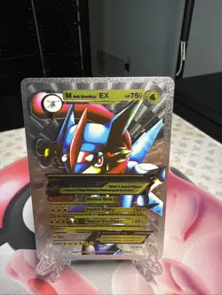 Mega M Ash Greninja EX Silver Foil Fan Art Display Card Hp750 Battle Bond 💥💥 - Image 1