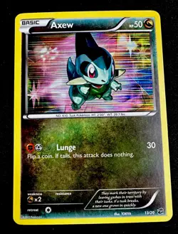 Axew 13/20 MP Holo Dragon Vault Pokemon - Card Dragon Type Basic Moderate Play - Image 1