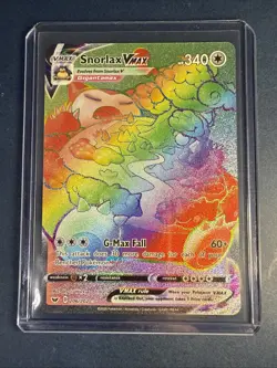 Pokemon TCG Snorlax VMAX Holo Secret Rare Card Sword & Shield 206/202 - Image 1