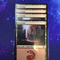 x4 Mountain OTJ MTG 283 BASIC LAND M/NM Magic the Gathering playset - Image 1