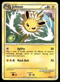 2011 Pokemon HeartGold & SoulSilver - Call of Legends Jolteon #45 Light Play - Image 1