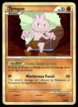 2011 Pokemon HeartGold & SoulSilver - Call of Legends Tyrogue #36 Light Play - Image 1