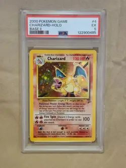 2000 Pokemon Game CHARIZARD HOLO -EX- Base set II #4 PSA 5- 4/130 - Image 1