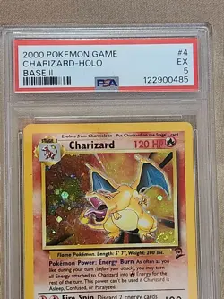 2000 Pokemon Game CHARIZARD HOLO -EX- Base set II #4 PSA 5- 4/130 - Image 4