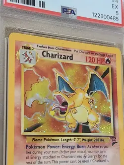 2000 Pokemon Game CHARIZARD HOLO -EX- Base set II #4 PSA 5- 4/130 - Image 5