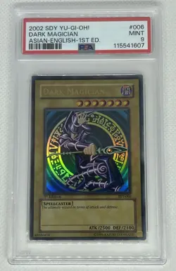 PSA 9 Mint Dark Magician SDY-006 1st Edition Asian English 2002 YuGiOh - Image 1