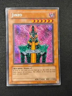 Yugioh Jinzo PSV-000 Secret Rare REVERSE FOILLING HP - Image 1