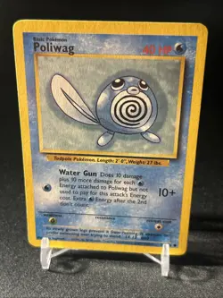 Pokemon TCG Poliwag Base Set 59/102 Regular Unlimited Common HP Card - Image 1