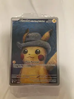 Sealed In Package Pokemon Van Gogh Pikachu with Grey Felt Hat 085 Promo Card - Image 1