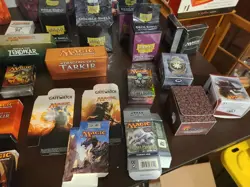 mtg empty box and pack bundle with some sealed and games dice - Image 5