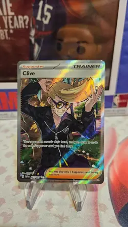 2024 Clive Trainer 227/091 Paldean Fates Full Art Pokemon Card - Image 1