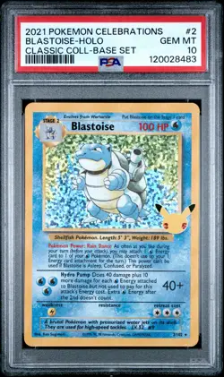 2021 POKEMON CELEBRATIONS CLASSIC COLL #2 BLASTOISE-HOLO PSA 10 - Image 1