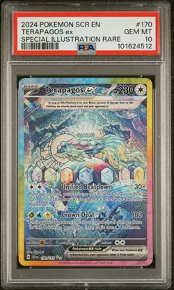 2024 POKEMON SCR EN-STELLAR CROWN SPECIAL ILLUSTRATION RARE TERAPAGOS EX PSA 10 - Image 1