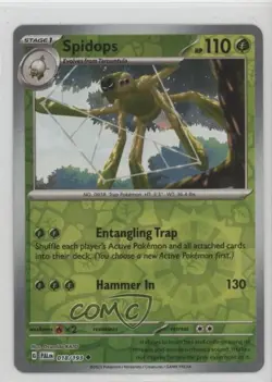 Spidops Reverse Foil Pokemon SV02: Paldea Evolved #018 04dh - Image 1