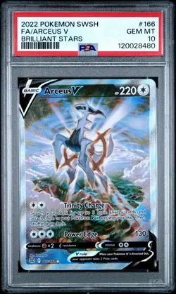 2022 POKEMON SWORD & SHIELD BRILLIANT STARS #166 FULL ART/ARCEUS V PSA 10 - Image 1