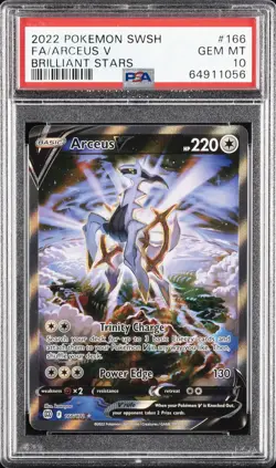 2022 POKEMON SWORD & SHIELD BRILLIANT STARS #166 FULL ART/ARCEUS V PSA 10 - Image 1