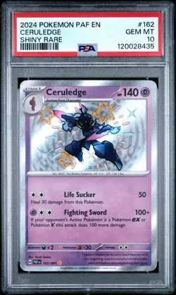 2024 POKEMON PAF EN-PALDEAN FATES SHINY RARE #162 CERULEDGE PSA 10 - Image 1